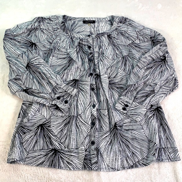 Spense Tops - Spense Pleated Printed Blouse